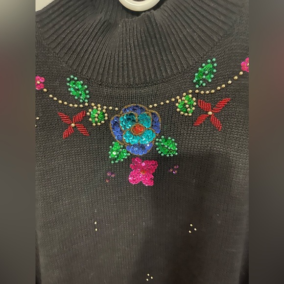 Vintage Maggie Lawrence Holiday Embellished Sweater - Picture 4 of 5